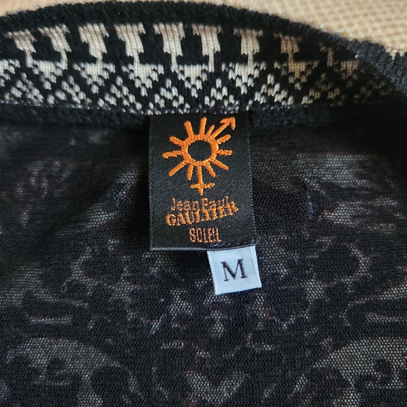 Rare Vintage Jean Paul Gaultier Soleil Tribal Tattoo Mesh Longsleeve Shirt (M) - Picture 3 of 5